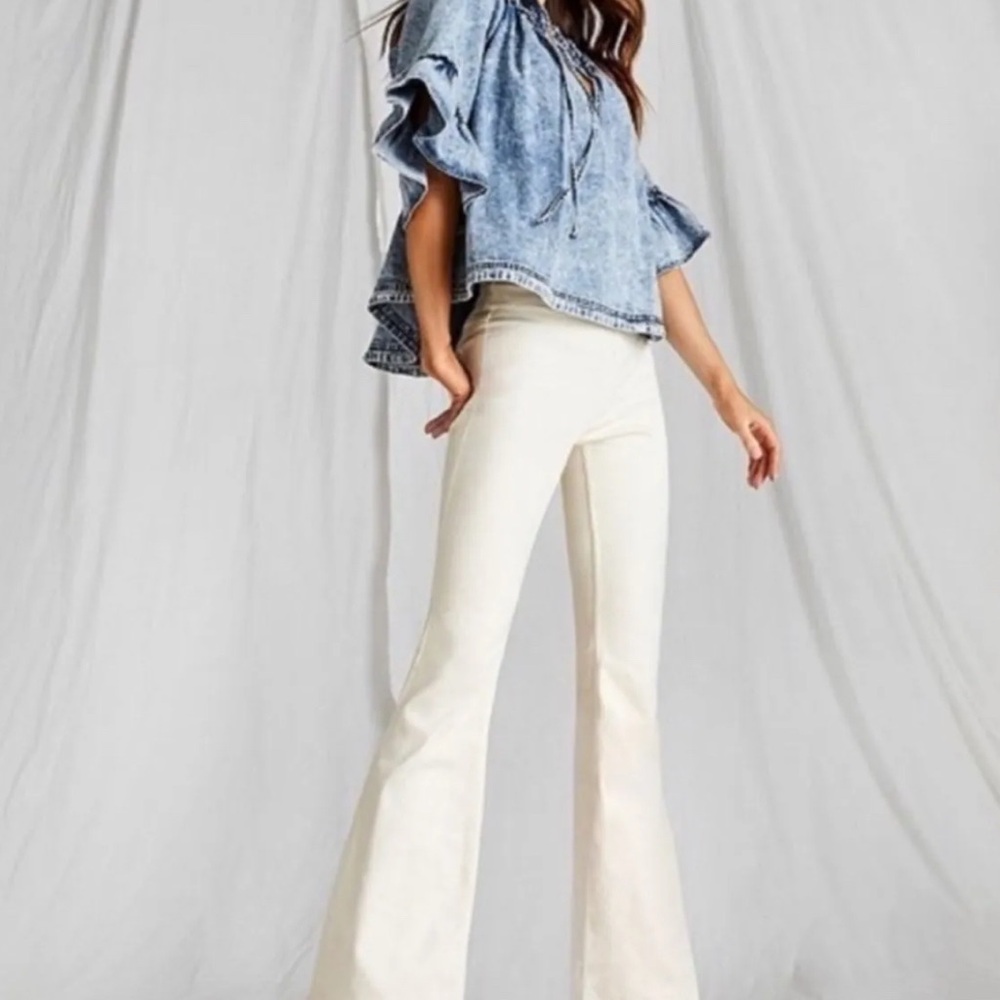 Free People Cream Flare Pants